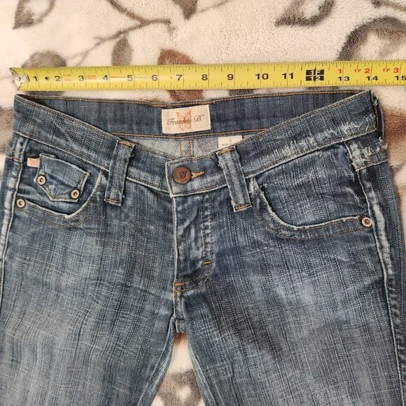 Vintage Frankie B Embroidered Butterfly Pockets Jeans Size 2 - Picture 2 of 14